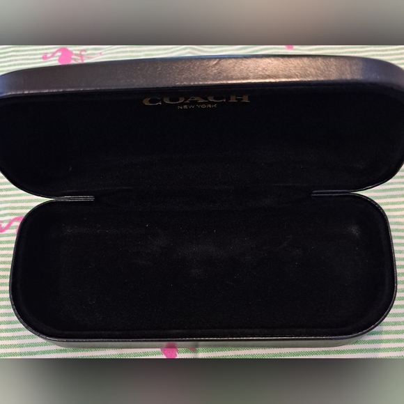 EUC Coach Black Leather Unisex Hard Shell Sunglass Eye Glasses Case w/ Cloth - Picture 9 of 9